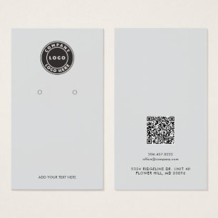 Your Business Logo QR Code Earrings Display Card