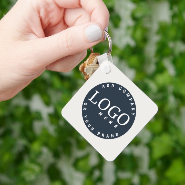 Your Business Logo QR Code Employees Swag Key Ring (Hand)