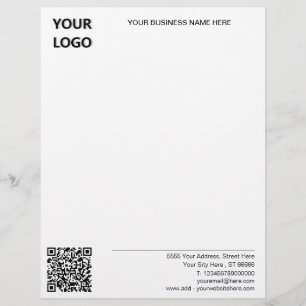 Your Business Logo QR Code Name Address Letterhead