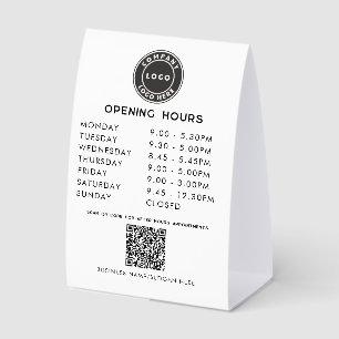 Your Business Logo QR Code Opening Hours