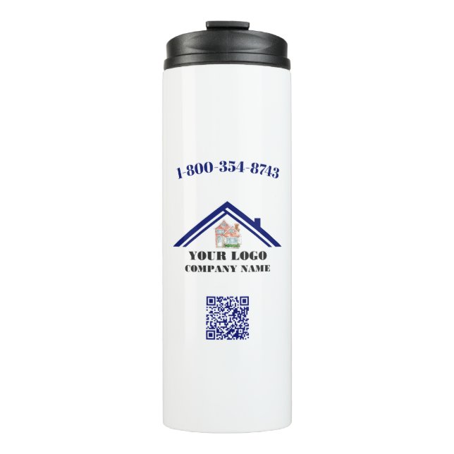 Your Business Logo QR Code    Thermal Tumbler (Front)