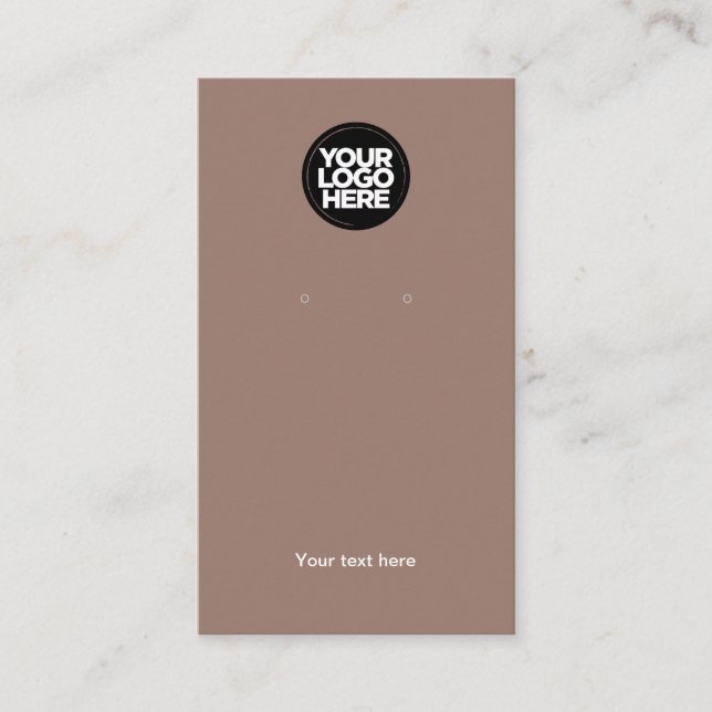 Your Business Logo Rosewood Earring Display Card (Front)