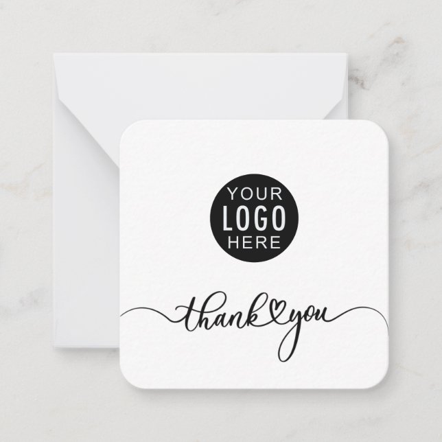 Your Business Logo Script Corporate Thank You Card (Front)