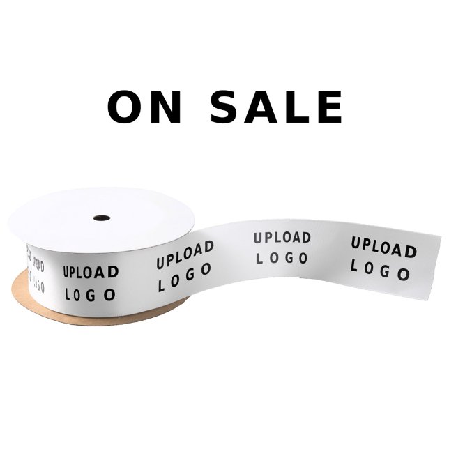 Your Business Logo Simple Minimalist Gift Wrapping Satin Ribbon (Creator Uploaded)