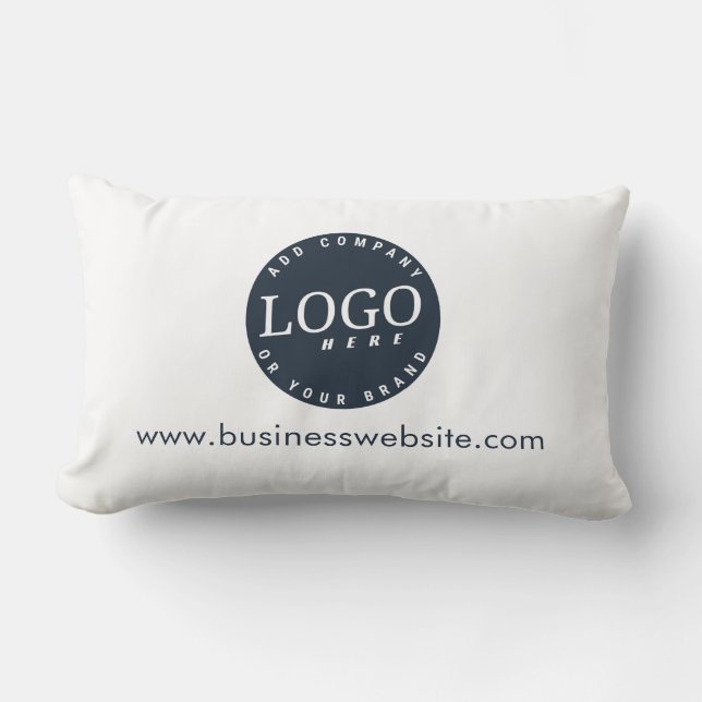 Your Business Logo Slogan and Website Custom Lumbar Cushion (Front)