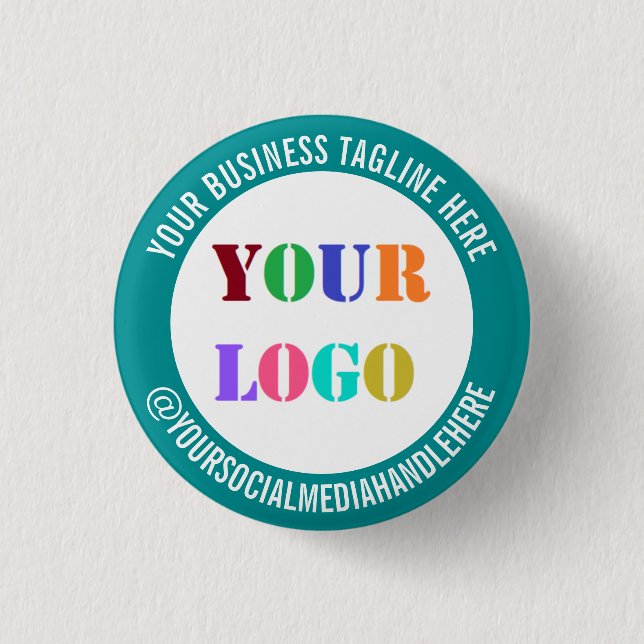 Your Business Logo Social Media Promotional Button (Front)