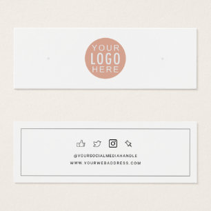 Your Business Logo Stud Earrings Display Card