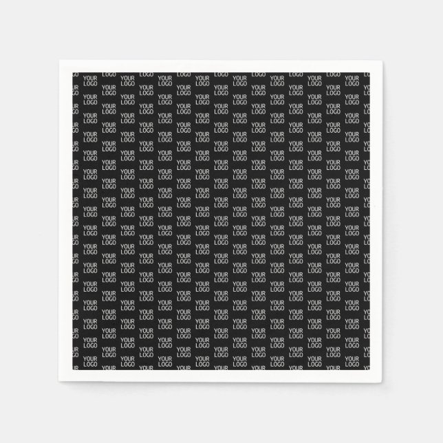 Your Business Logo | Stylish Half Step Pattern Napkin (Front)