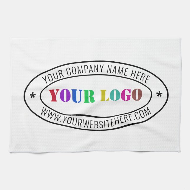Your Business Logo Text Company Kitchen Towel (Horizontal)