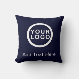 Your Business Logo   Text Promotional Brand Navy  Cushion