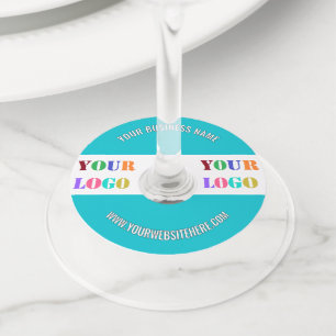 Your Business Logo Text Promotional Wine Glass Tag