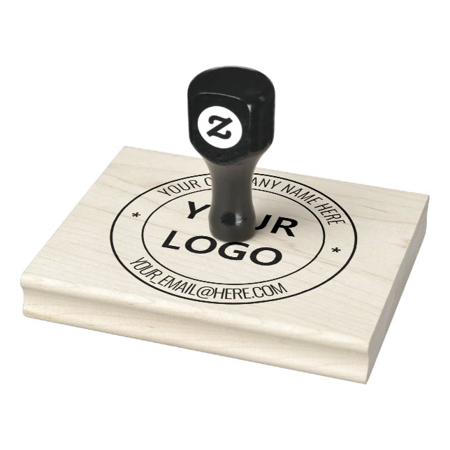 Your Business Logo Text Round Rubber Stamp Example (Stamp)