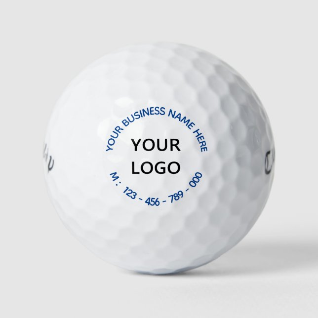 Your Business Logo Text Stamps Golf Balls Template (Front)