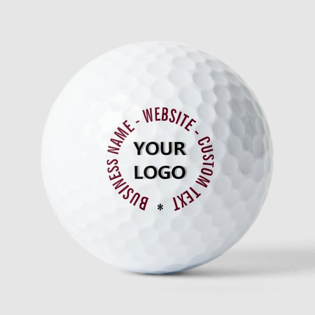 Your Business Logo Text Stamps Golf Balls Template (Front)