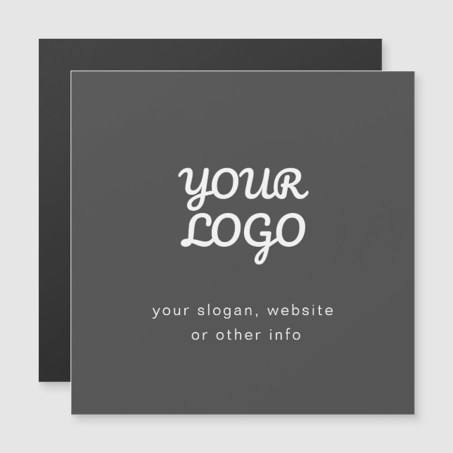 Your Business Logo & Text | Stylish Dark Grey (Front/Back)