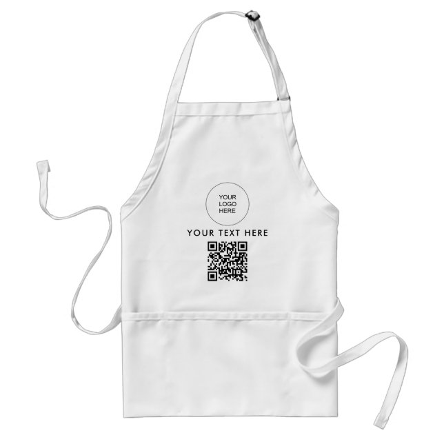 Your Business Logo Text Template QR Code Barcode Standard Apron (Front)