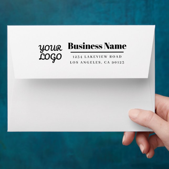 Your Business Logo Tiled Inside Return Address Envelope (Hand)