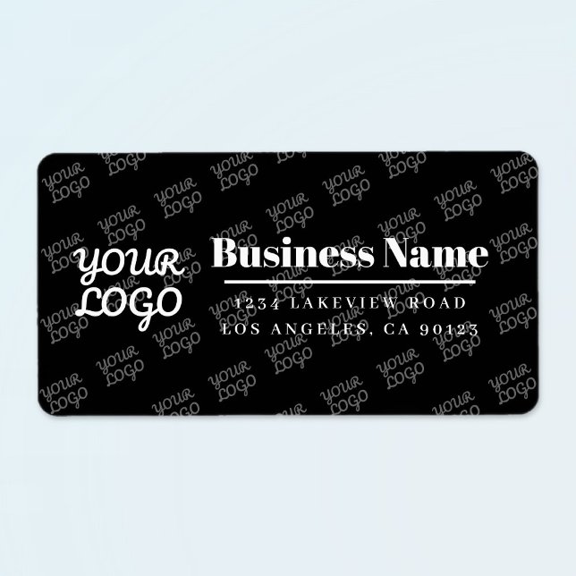 Your Business Logo Tiled Modern Return Address Label (Creator Uploaded)