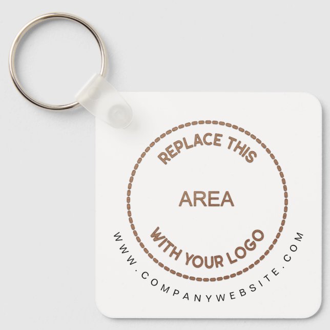 Your business logo website address typography key ring (Front)