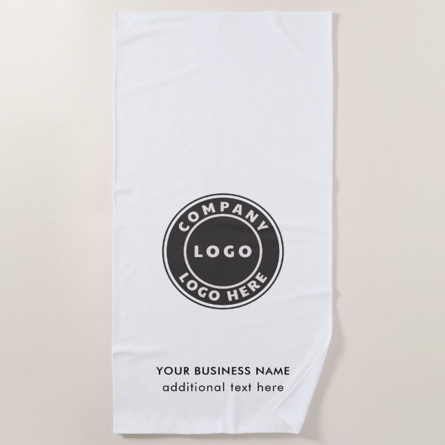 Your Business Logo Website Promotional Swag Custom Beach Towel (Front)