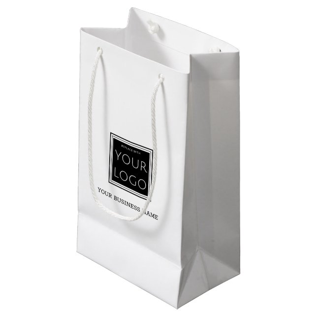 Your Business Logo With Name Promotional Small Gift Bag (Front Angled)