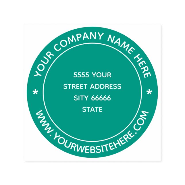 Your Business Name Address Info Colours Stamp (Design)