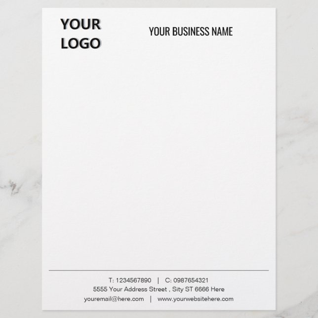 Your Business Name Address Letterhead with Logo  (Front)