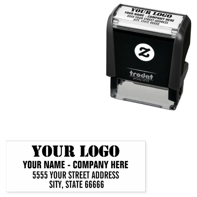 Your Business Name Address Stamp with Logo (In Situ)