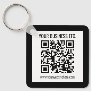 Your Business Name & Editable QR Code Key Ring