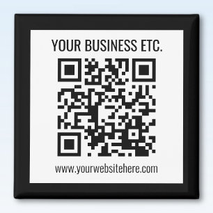 Your Business Name & Editable QR Code Magnet