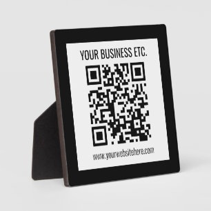 Your Business Name & Editable QR Code Plaque