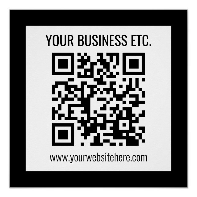 Your Business Name & Editable QR Code Poster (Front)