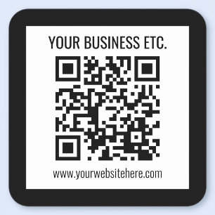 Your Business Name & Editable QR Code Square Paper Coaster