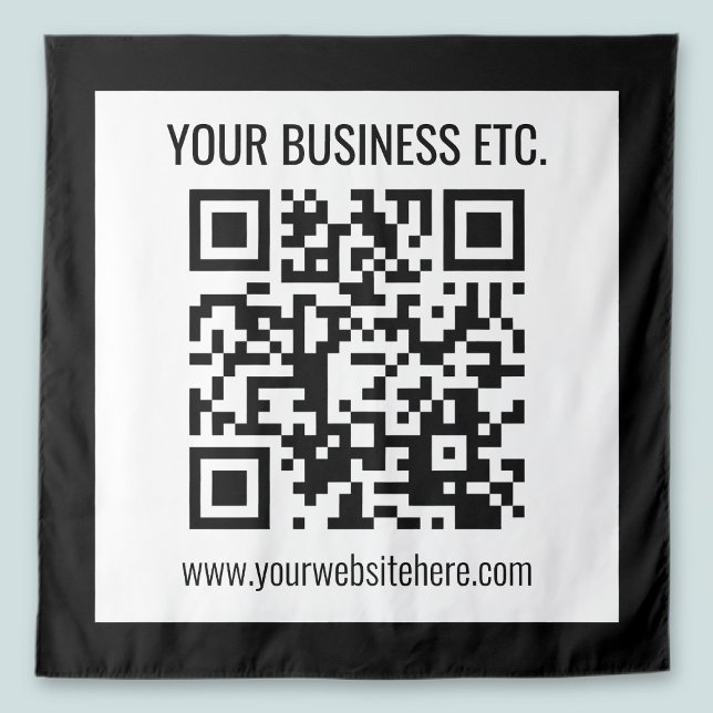 Your Business Name & Editable QR Code Tapestry (Creator Uploaded)