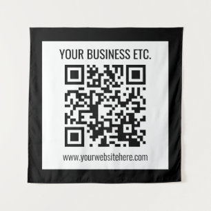 Your Business Name & Editable QR Code Tapestry