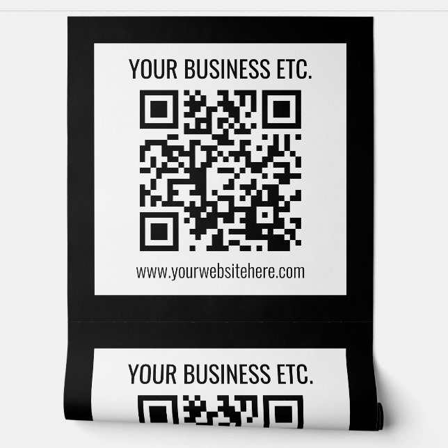 Your Business Name & Editable QR Code Wallpaper (Unrolling)