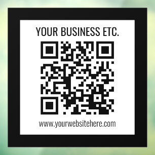 Your Business Name & Editable QR Code Window Cling