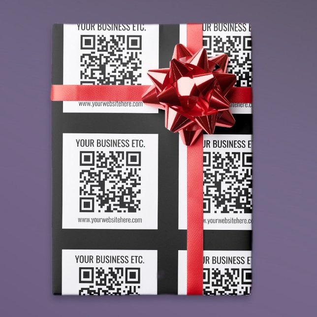 Your Business Name & Editable QR Code Wrapping Paper (Creator Uploaded)