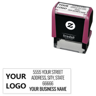 Your Business Name Logo Address Self-inking Stamp