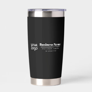 Your Business Name & Logo   Black & White Insulated Tumbler