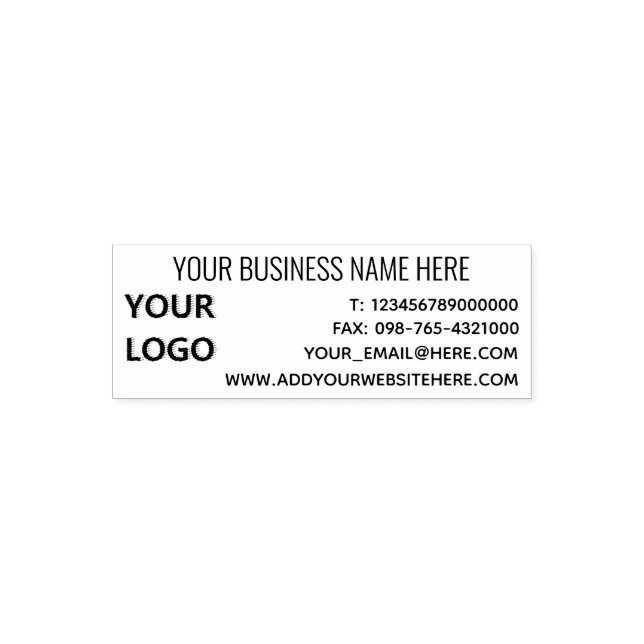Your Business Name Logo Information Office Self-inking Stamp (Design)