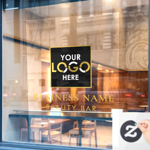 Your Business Name Logo Storefront Black & Gold Window Cling