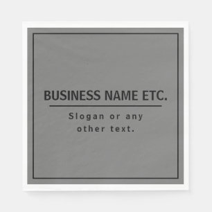 Your Business Name or Brand Etc. Dark Grey & Black Napkin