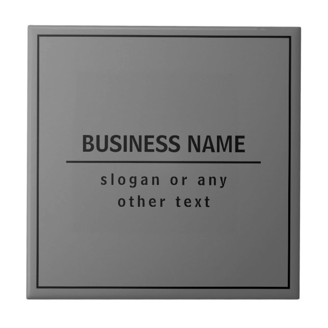 Your Business Name or Brand Etc. Dark Grey & Black Tile (Front)