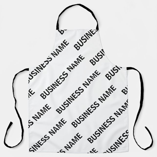 Your Business Name Pattern | Black & White Apron (Front)