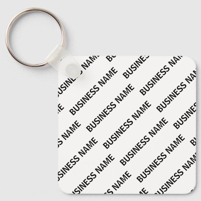 Your Business Name Pattern | Black & White Key Ring (Front)