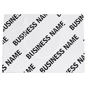 Your Business Name Pattern Black & White Large Gift Bag