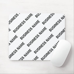 Your Business Name Pattern   Black & White Mouse Mat
