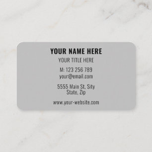 Your Business Name Personalised Colours Special Business Card