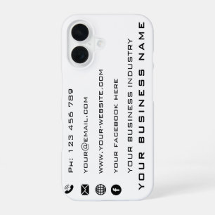 Your Business Name Text Info iPhone Case Example